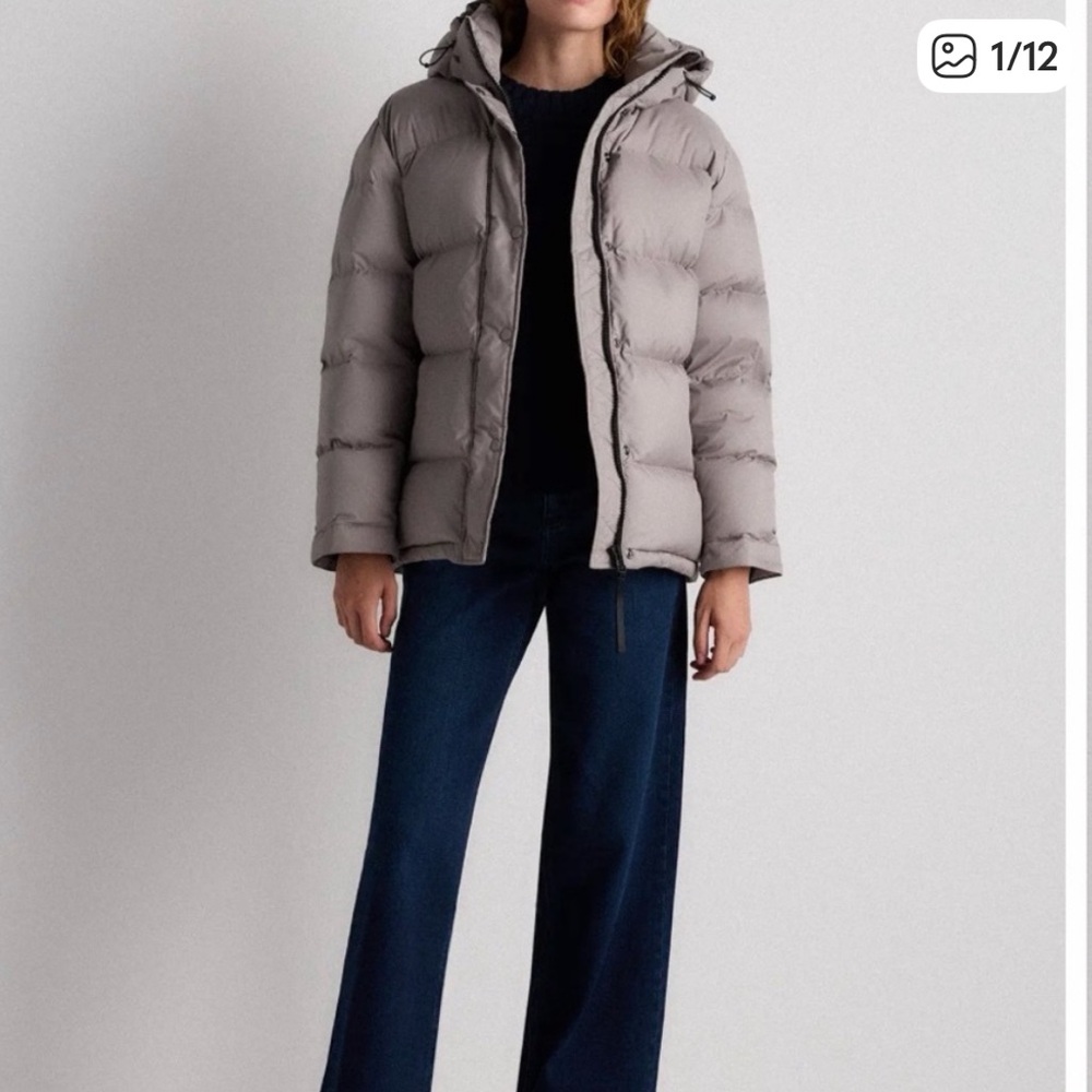 Quince Responsible Down Puffer Jacket Stone Taupe Small